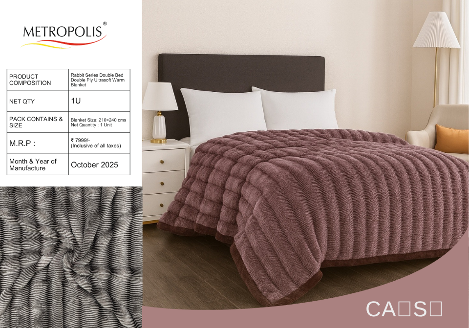 Carishma Ultrasoft Rabbit Blanket