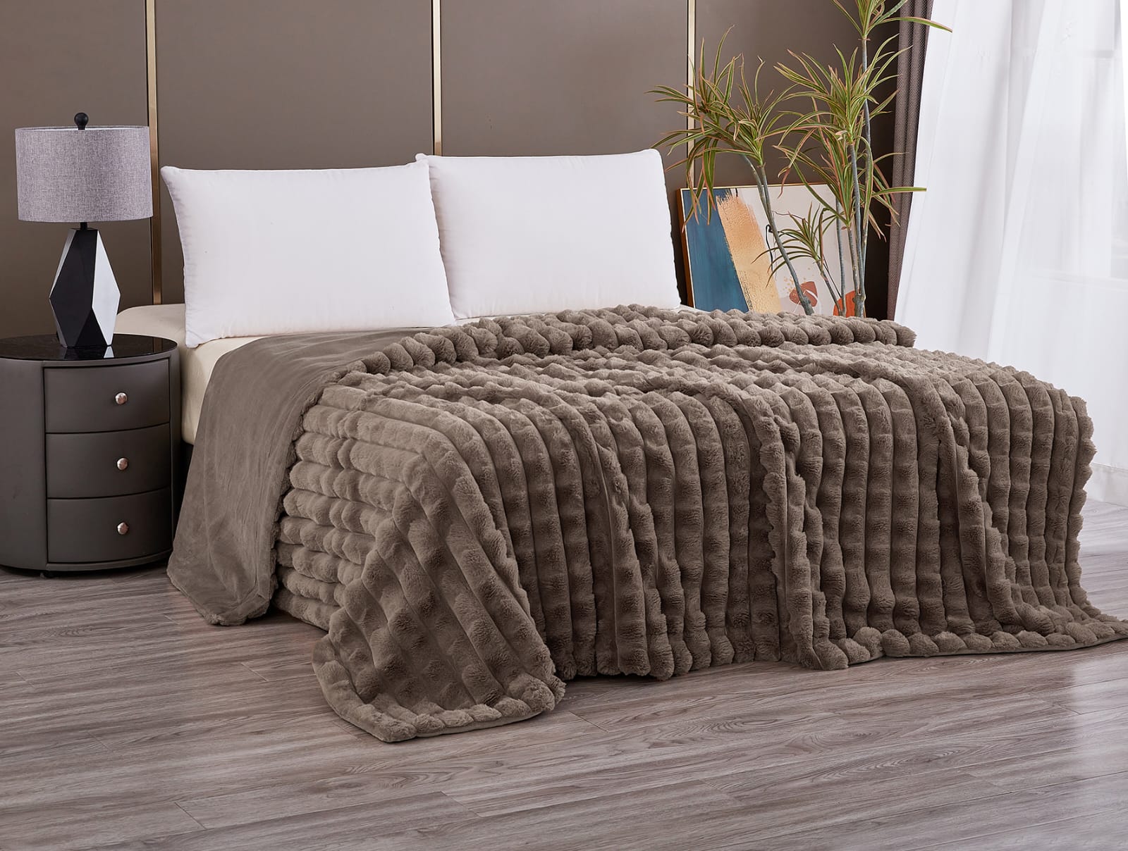 Touche Rabbit Fur Blanket