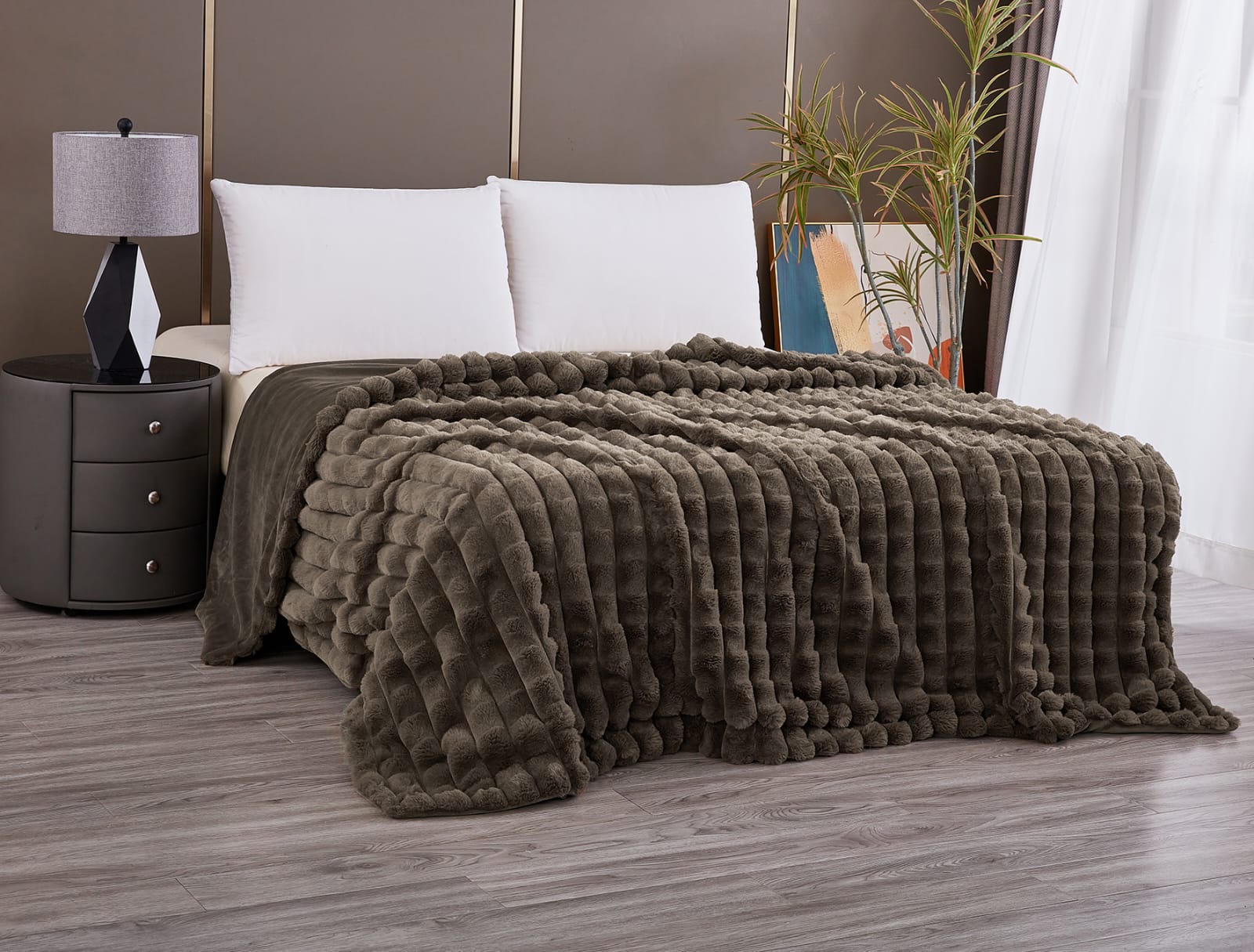 Touche Rabbit Fur Blanket