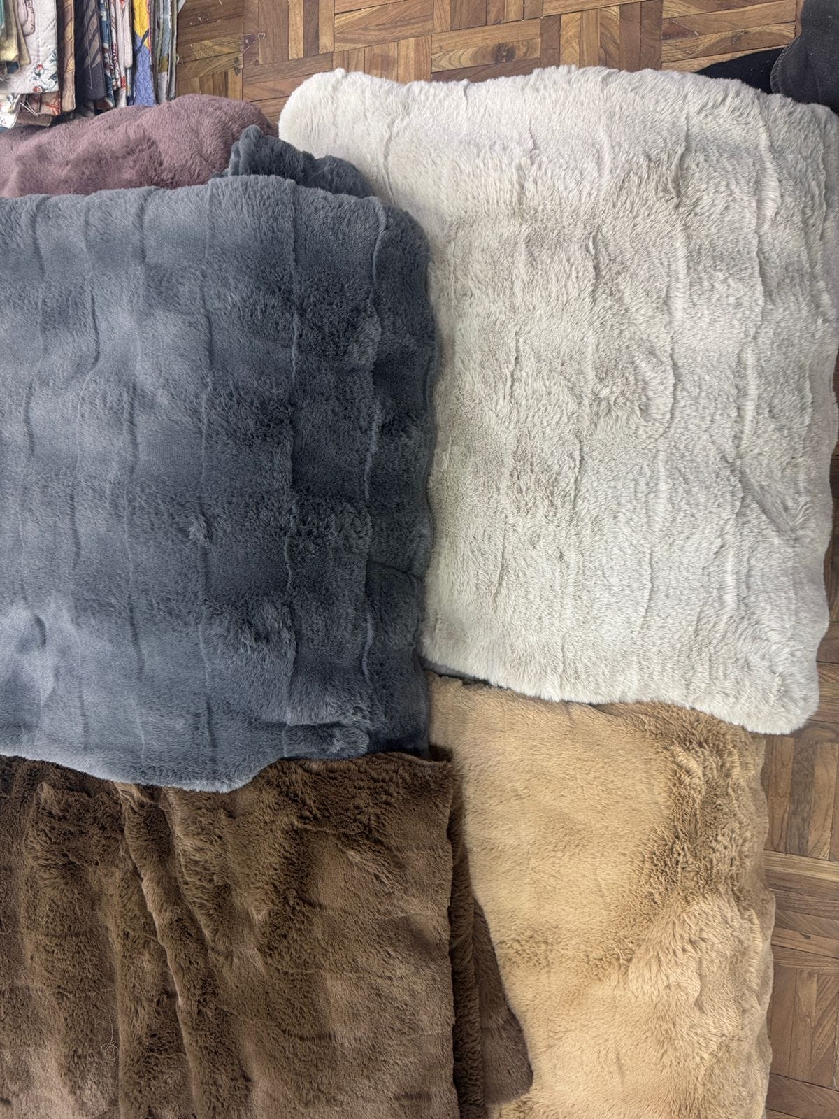 Waves Rabbit Fur Blanket