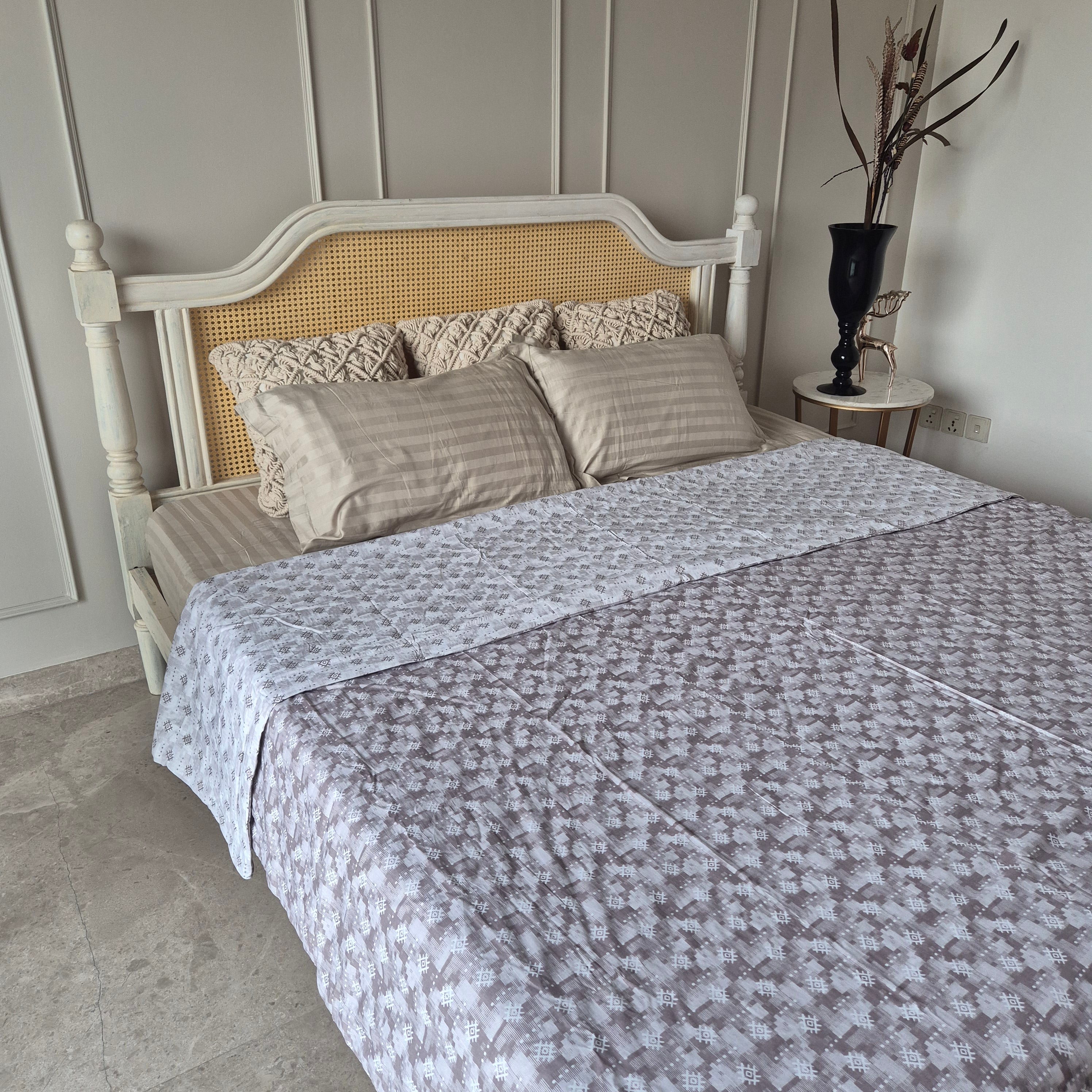 Impression reversible COTTON, Double Bed Top Sheet /Dohar