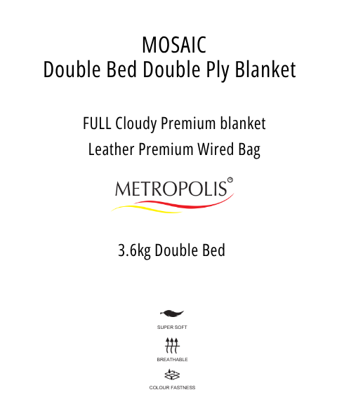 MOSAIC Double Bed Double Ply Blanket