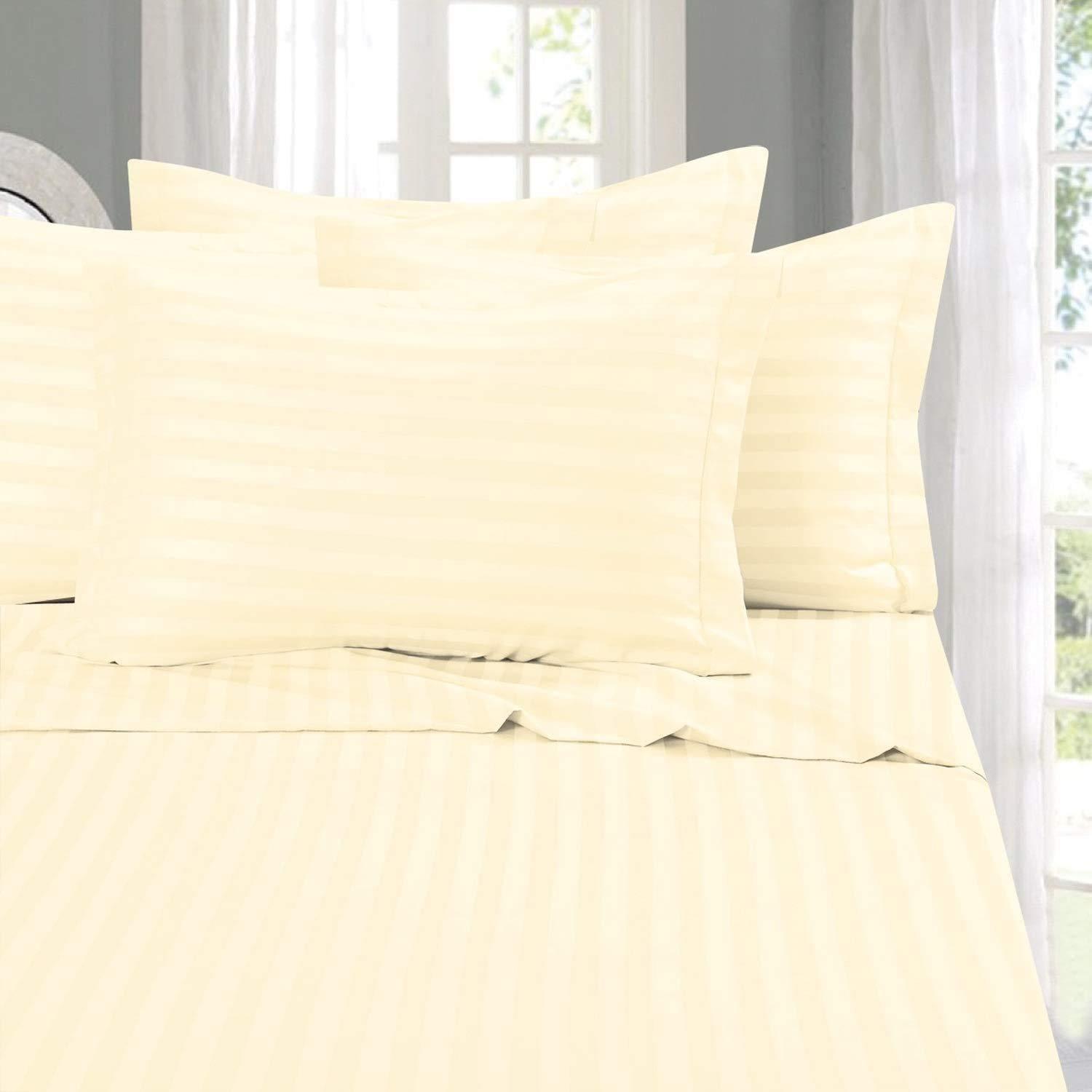 STRIPE 250 TC, King Bed Sheet with Pillow Cover