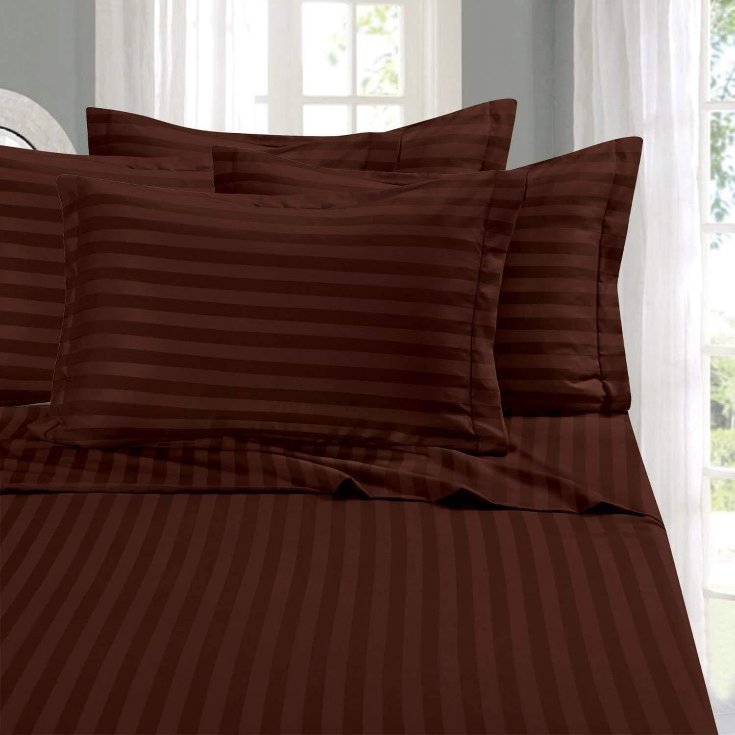 STRIPE 250 TC, King Bed Sheet with Pillow Cover