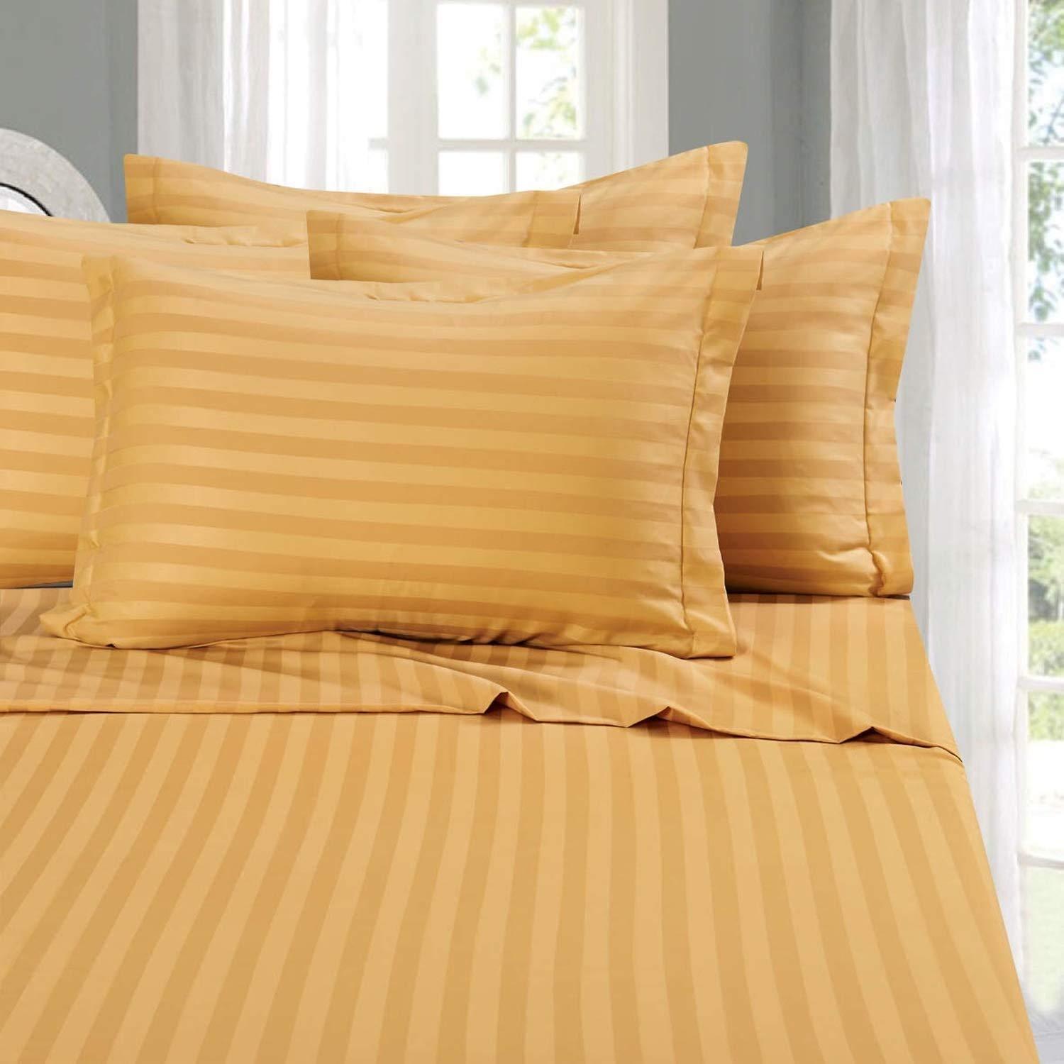 STRIPE 250 TC, Double Bed Sheet with Pillow Cover