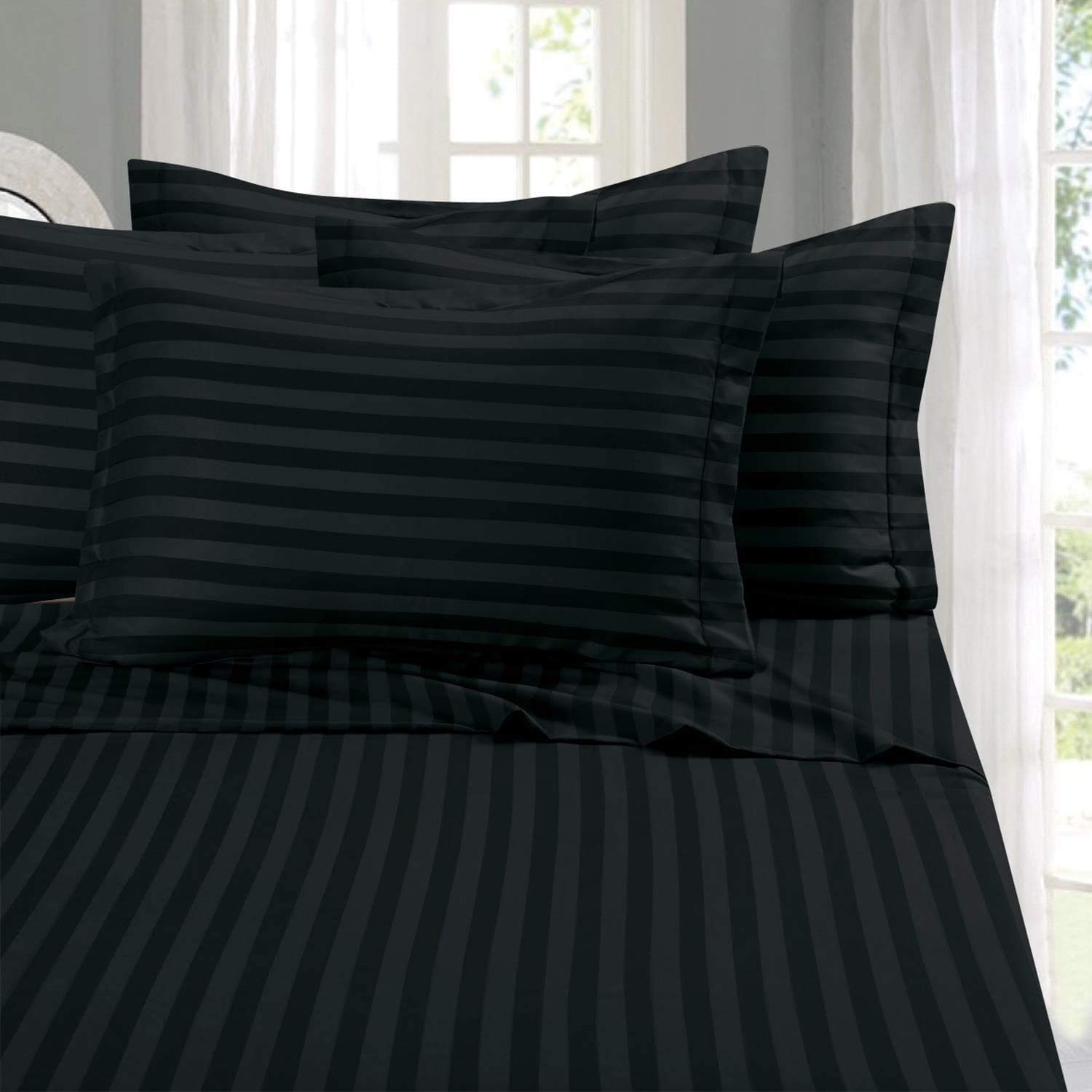 STRIPE 250 TC, King Bed Sheet with Pillow Cover