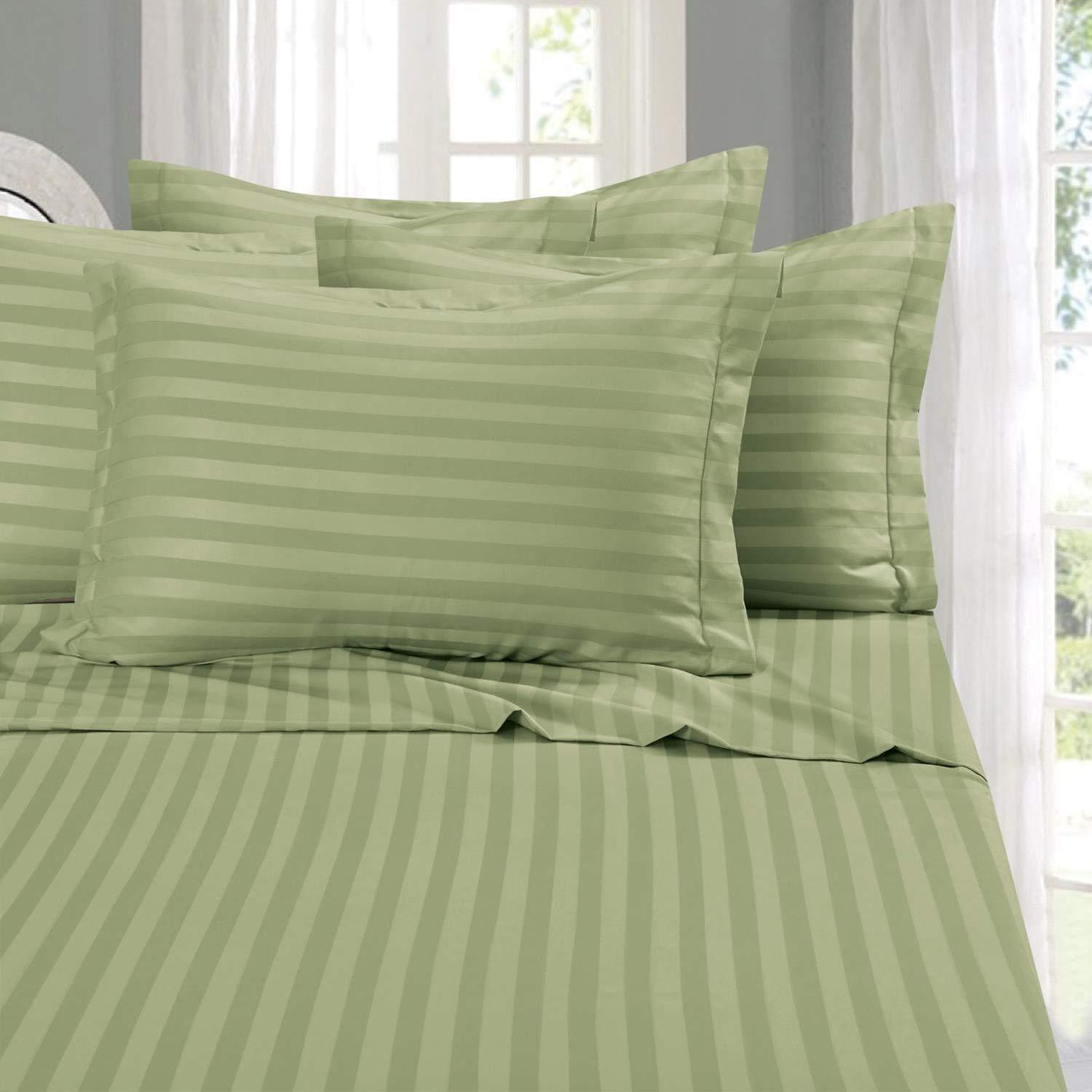 STRIPE 250 TC, King Bed Sheet with Pillow Cover