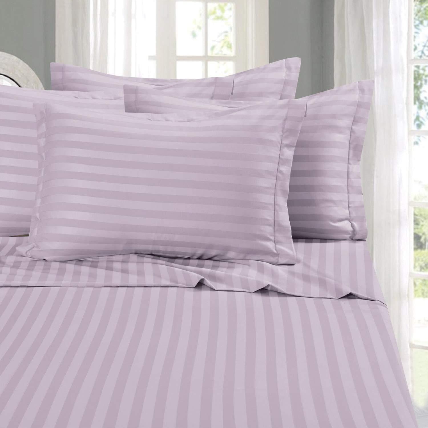 STRIPE 250 TC, King Bed Sheet with Pillow Cover