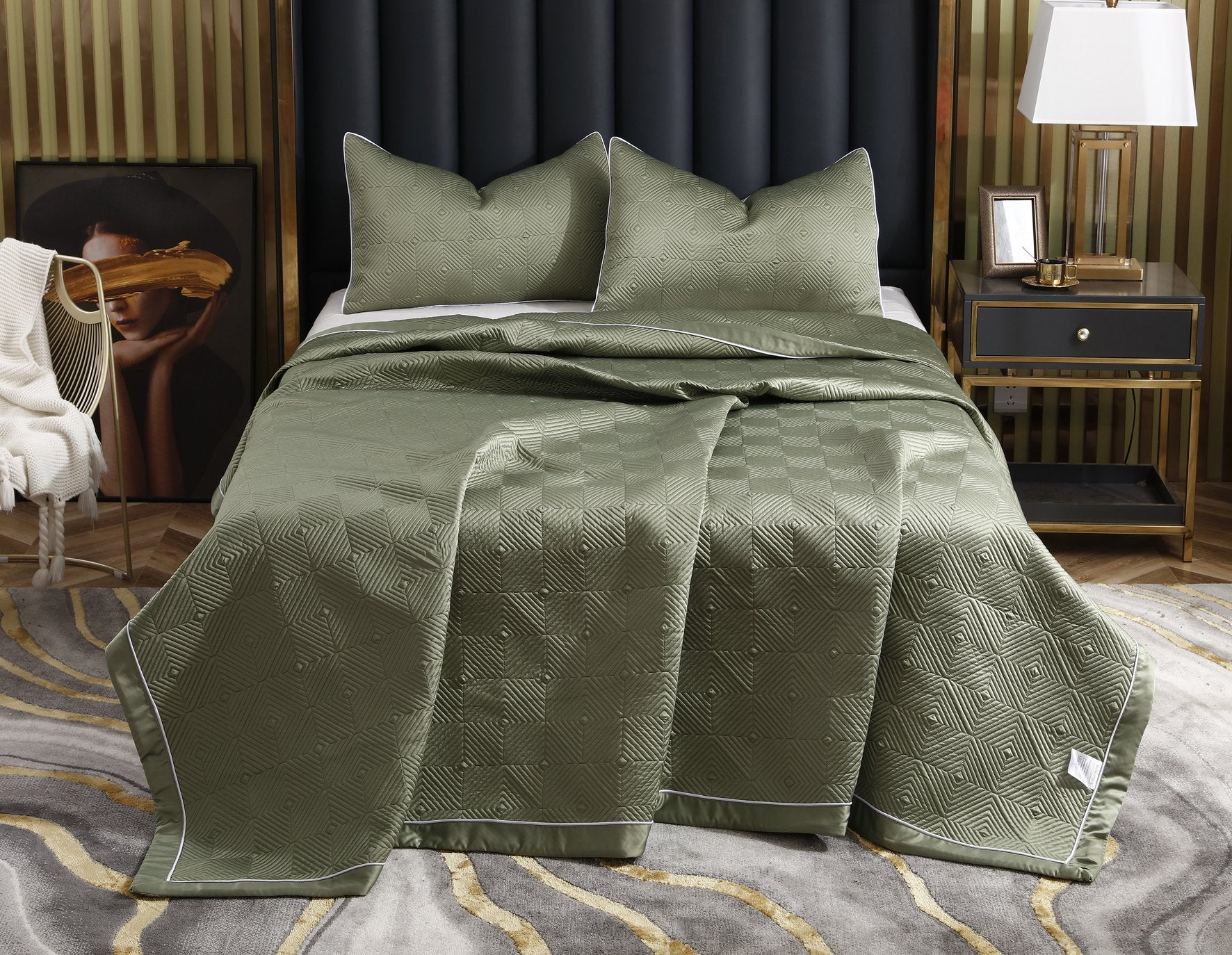 HELLO, King Bed Cover with Pillow Cover