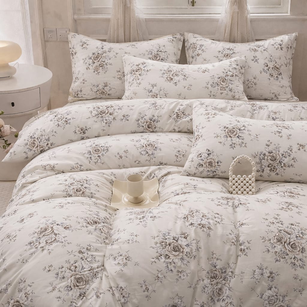 Flower Hut Comforter Set ( 4 Pieces )